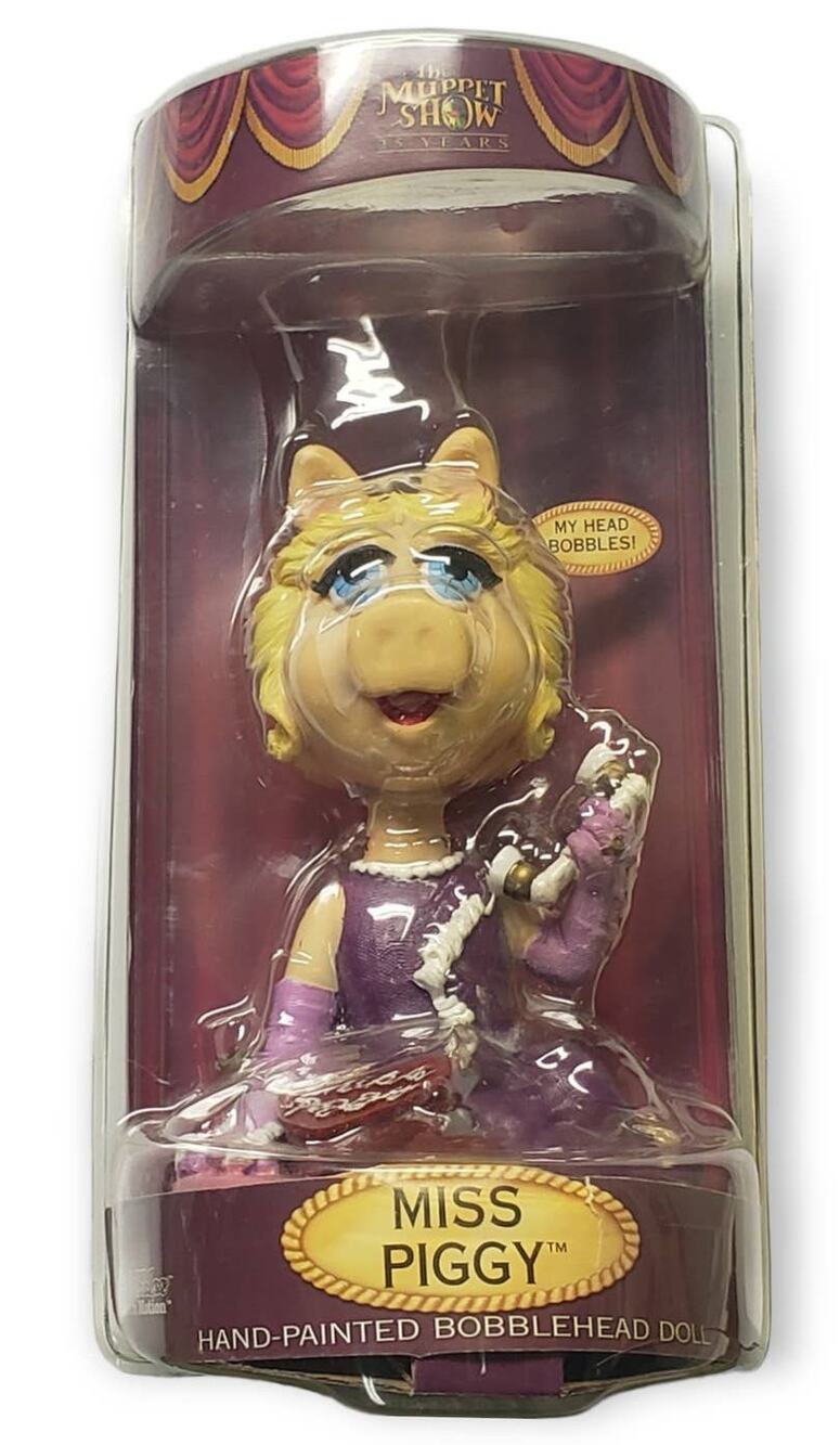 Jim Henson Miss Piggy Hand Painted Bobblehead Doll Ceramic Figurine Muppet Show